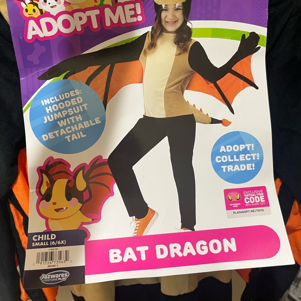 Bat Dragon Costume for Kids - Black and Orange